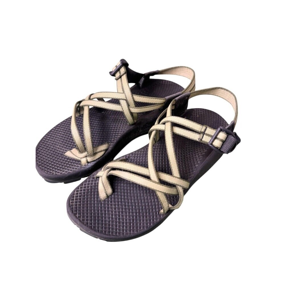 Chaco Sandals Shoes Womens Size 9 Green Strappy Toe Loop Hiking Vibram Comfort